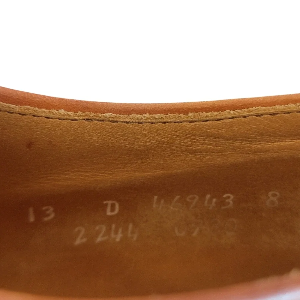 Allen Edmonds Lauderdale Woven Leather Oxfords Brown Cap Toe Dress Shoes 13 D